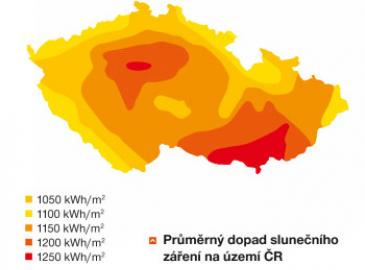 Mapa slunečního svitu v ČR
